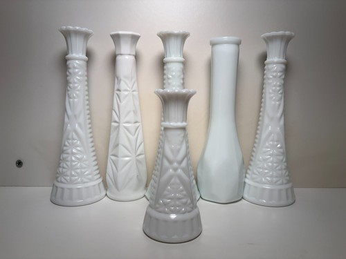 Lot milk glass flower - milk,