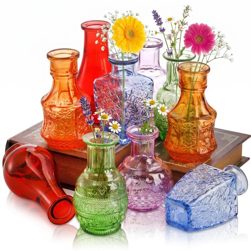 Pack glass bud vases - 10-pack, for