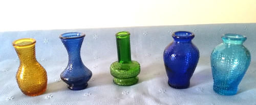 Lot vtg clear colored - 5,